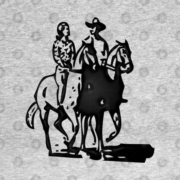 Western Era - Cowboy and Cowgirl on Horseback by The Black Panther